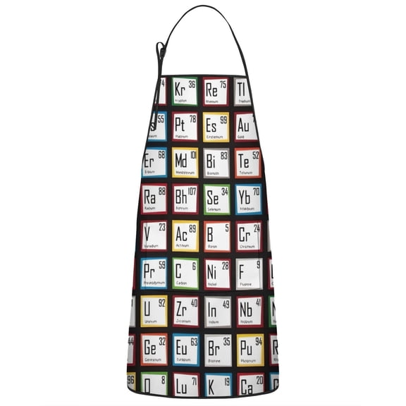 Math Equations Science Icons Blue Pattern Apron-Garden Aprons for Women with Pockets-Cotton Linen Waterproof Kitchen Cooking Gardening Aprons Adjustable for Kitchen,Cooking,BBQ and Salon 33x27 Inch