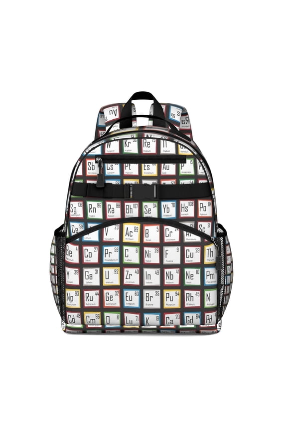 Math Equations Science Icons Blue Pattern Backpack for School,Cute School Bag,Schoolbag with Adjustable Shoulder Straps & Padded Back,15.25"x11.5"x5.25"