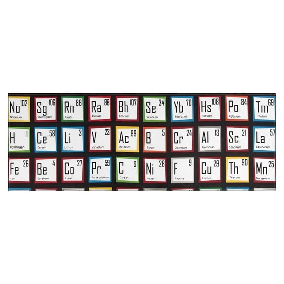 Math Equations Science Icons Blue Pattern Kitchen Rug Mat,Kitchen Runner Rugs Non Skid Washable,Decorative Kitchen Floor Mats for Kitchen,Sink,Laundry,17"X47"