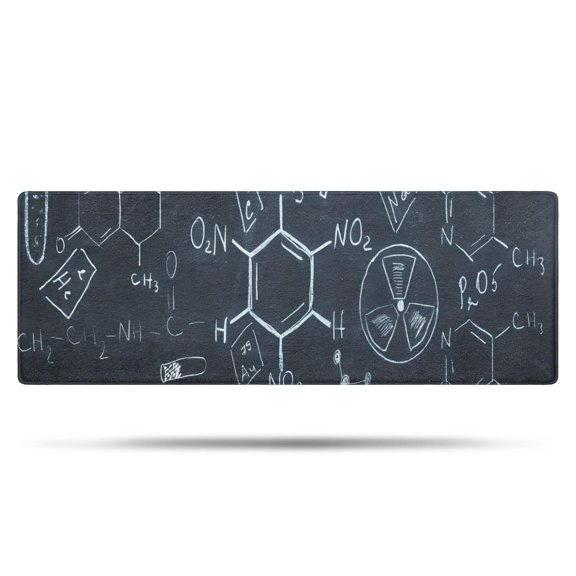 Math Equations Science Symbols Black Pattern Bathroom Rugs Mat,Non Slip Microfiber Bathroom Rug,Rubber Backing,Soft Bathroom Mats for Bathroom Floor,Tub and Shower,47x17in(120x43cm)