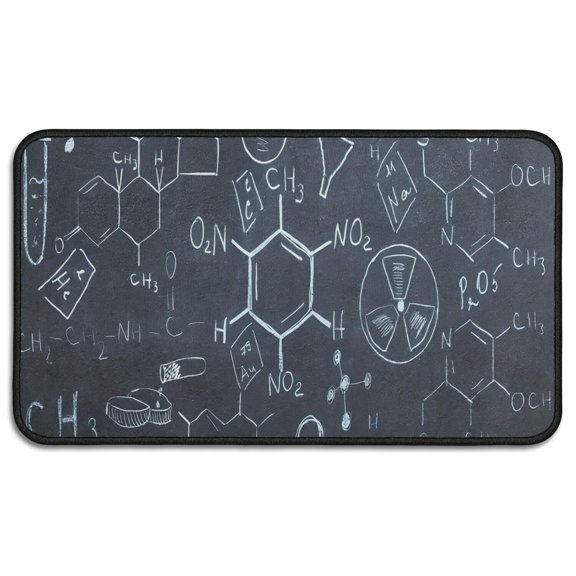Math Equations Science Symbols Black Pattern Door Rugs,Washable Non Slip Door Mats Indoor,Decorative Door Mats,Entry Mat Indoor for Entrance,Bedroom,Kitchen,Bathroom,30"x17"