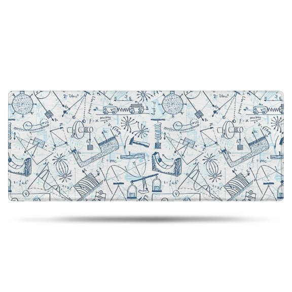 Math Equations Science Symbols Pattern Bathroom Rugs Mat,Non Slip Microfiber Bathroom Rug,Rubber Backing,Soft Bathroom Mats for Bathroom Floor,Tub and Shower,60x24in(150x60cm)