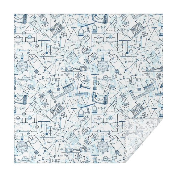 Math Equations Science Symbols Pattern Square Tablecloth,Waterproof Square Table Cover,Wipeable Spillproof Washable Table Cover for Home Kitchen Party Decor 52"x52"(132x132cm)