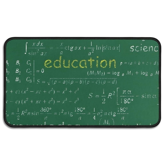 Math Equations Science Terms Green Pattern Door Rugs,Washable Non Slip Door Mats Indoor,Decorative Door Mats,Entry Mat Indoor for Entrance,Bedroom,Kitchen,Bathroom,30"x17"