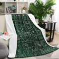 thumbnail image 1 of Math Equations Science Tools Green Pattern Blanket,Comfortable Soft Flannel Throw Blanket,All Season,Warm Lightweight Blankets for Sofa Bed Couch Living Room Chair,60"x80", 1 of 4