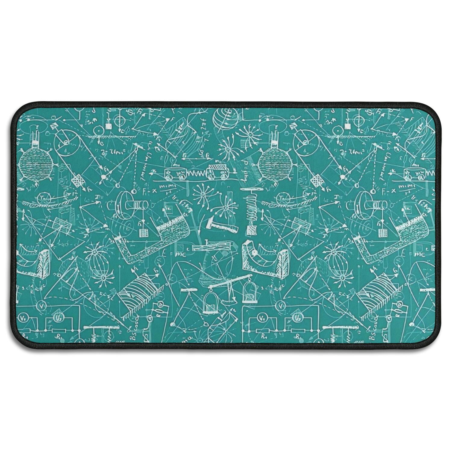 Green Rug With Math Math Equations Science Tools Green Pattern Door Rugs,Washable Non Slip ...