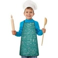 thumbnail image 1 of Math Equations Science Tools Green Pattern Kids Aprons for Girls and Boys,Adjustable Neck Strap Toddler Aprons for Kids Cooking Baking, 1 of 6