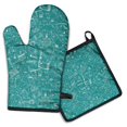 thumbnail image 1 of Math Equations Science Tools Green Pattern Kitchen Oven Mitt and Pot Holder Sets 2 Pcs for Baking, Cooking and Grilling, Heat Resistant Up To 392 °F, 1 of 7
