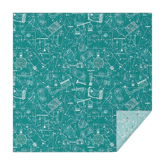 Math Equations Science Tools Green Pattern Square Tablecloth,Waterproof Square Table Cover,Wipeable Spillproof Washable Table Cover for Home Kitchen Party Decor 60"x60"(152x152cm)