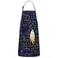 thumbnail image 1 of Math Equations Space Rocket Blue Pattern Apron-Garden Aprons for Women with Pockets-Cotton Linen Waterproof Kitchen Cooking Gardening Aprons Adjustable for Kitchen,Cooking,BBQ and Salon 33x27 Inch, 1 of 7