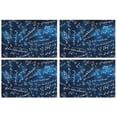 thumbnail image 1 of Math Equations Starry Blue Background Pattern Summer Placemats Table Placemats Set Of 4-Linen Kitchen Washable Placemats Table Mats 11.8"x17.7" Non-Slip Heat Resistant, 1 of 6
