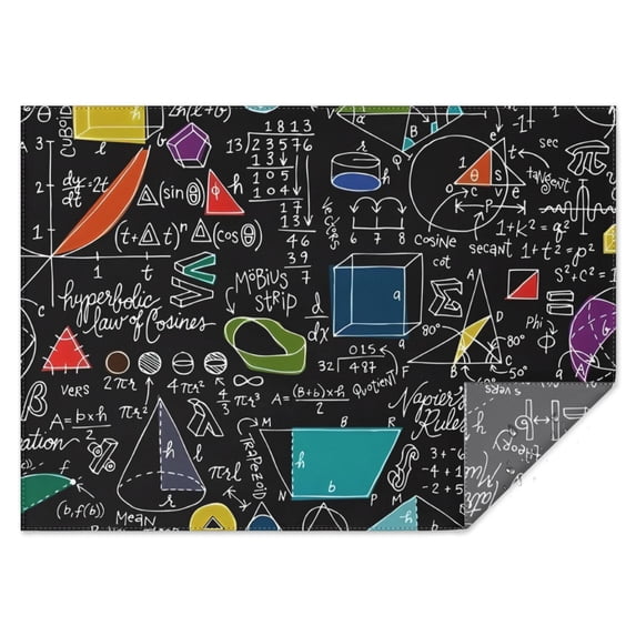 Math Equations Symbols Black Pattern Rectangle Tablecloth 60"x84",Waterproof Polyester Rectangle Table Cloth, Wipeable Spillproof Polyester Tablecloth for Dining, Camping, Indoor and Outdoor