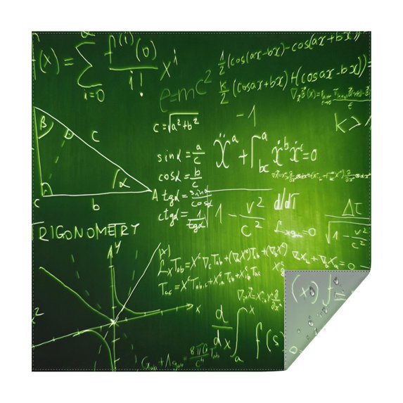 Math Equations Trigonometry Green Pattern Square Tablecloth,Waterproof Square Table Cover,Wipeable Spillproof Washable Table Cover for Home Kitchen Party Decor 60"x60"(152x152cm)