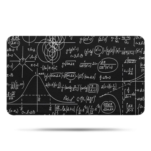 Math Equations White Symbols Black Pattern Bathroom Rugs Mat,Non Slip Microfiber Bathroom Rug,Rubber Backing,Soft Bathroom Mats for Bathroom Floor,Tub and Shower,17x30in(43x75cm)