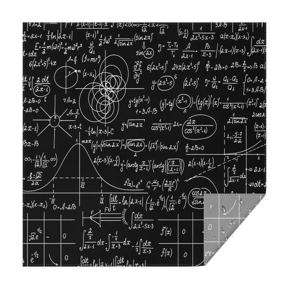Math Equations White Symbols Black Pattern Square Tablecloth,Waterproof Square Table Cover,Wipeable Spillproof Washable Table Cover for Home Kitchen Party Decor 42"X42"(107x107cm)