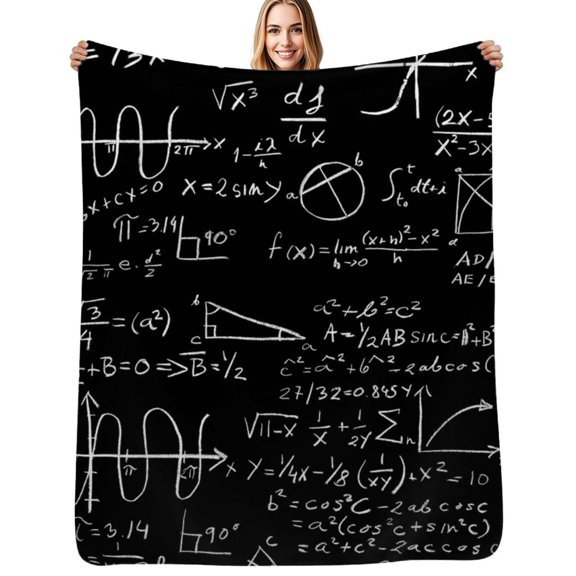Math Flannel Blankets Soft Throw Blanket Winter Travel Office Outdoor Bedspread