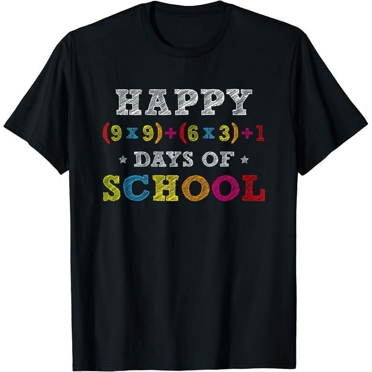 Math Formula 100 Days Of School Shirt Boys Girls Teacher Kid T-Shirt