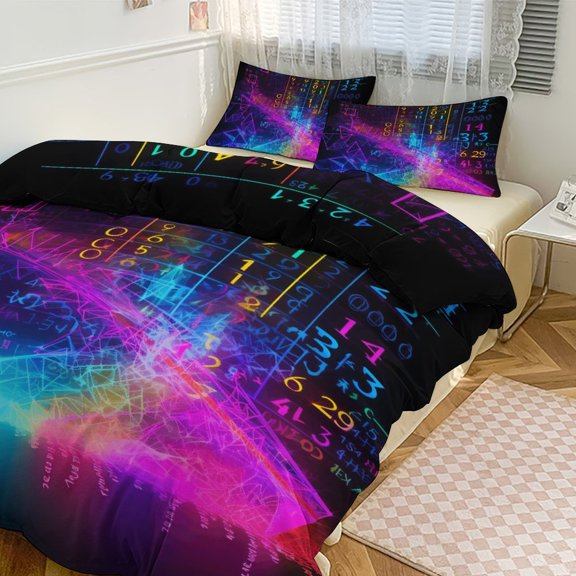 Math Formula Bedding Set with Zipper Closure for Girls & Boys