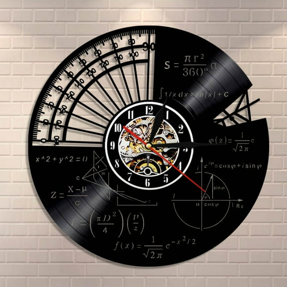 Math Formula Science Classroom Wall Art Wall Clock Geek Graphic Math Equation Vinyl Record Wall Clock Math Teachers Gift Idea