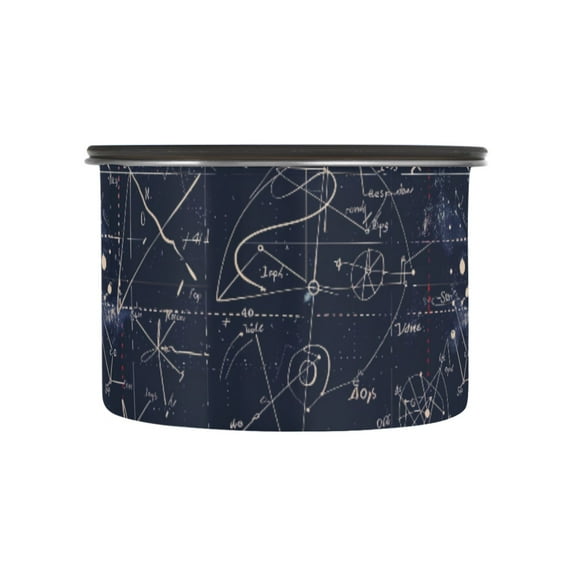 Math Formula Sience Airtight Coffee Bean Canister 17oz Food Storage Containers with Lids For Gournd, Tea, Sugar, Flour, Rice, Cereal, Candy Cookie Jar