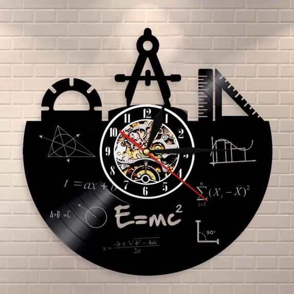 Math Formula Vinyl Wall Clock,Vinyl Record Clock Wall Art Black Handmade Art Home Unique Gift idea