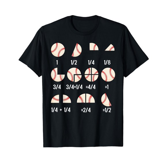 Math Fraction Baseball Teacher Cute Learning Classroom Idea T-Shirt