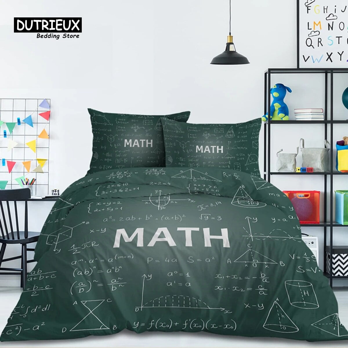 Math Function Duvet Cover Math Equation Bedding Set Double Microfiber Science Geometry Comforter