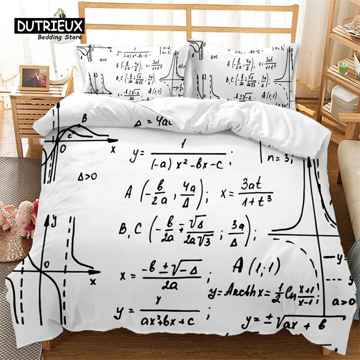 Math Function Duvet Cover Math Equation Bedding Set Double Microfiber Science Geometry Comforter