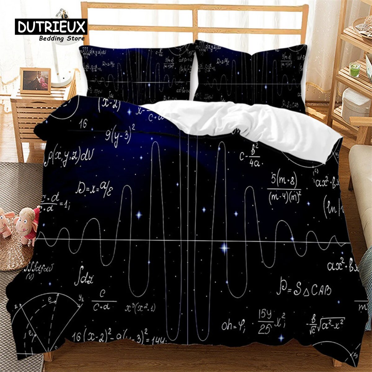 Math Function Duvet Cover Math Equation Bedding Set Double Microfiber Science Geometry Comforter