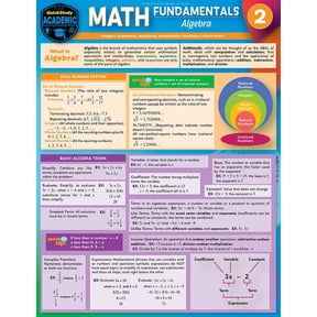 Math Fundamentals 2 - Algebra : a QuickStudy Laminated Reference Guide (Edition 2) (Other)