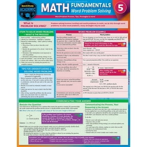 Math Fundamentals 5 - Word Problem Solving : a QuickStudy Laminated Reference Guide (Edition 2) (Other)