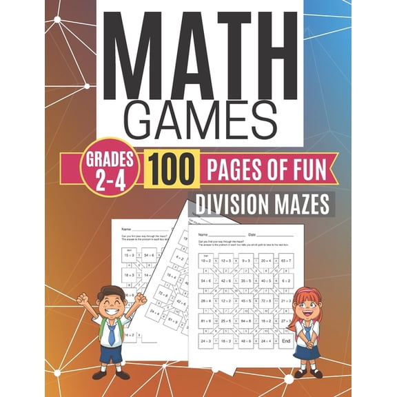 Math Games DIVISION MAZES 100 Pages of Fun Grades 2-4, (Paperback)