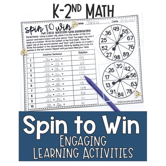 Math Games for Kindergarten, First Grade, and Second Grade: Fun Math Practice & Activities for Kids Ages 5-8: Spin to Win - Engaging Learning Activities (Paperback)