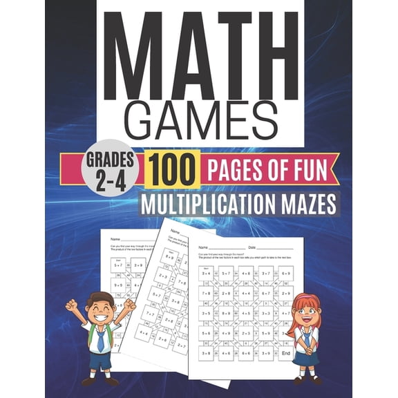 Math Games MULTIPLICATION MAZES 100 Pages of Fun Grades 2-4, (Paperback)