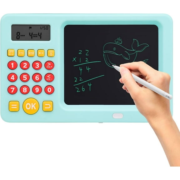 Math Games for Kids Ages 5-8, LCD Writing Tablet with Addition Subtraction Multiplication, Educational Birthday Gift(Bule)