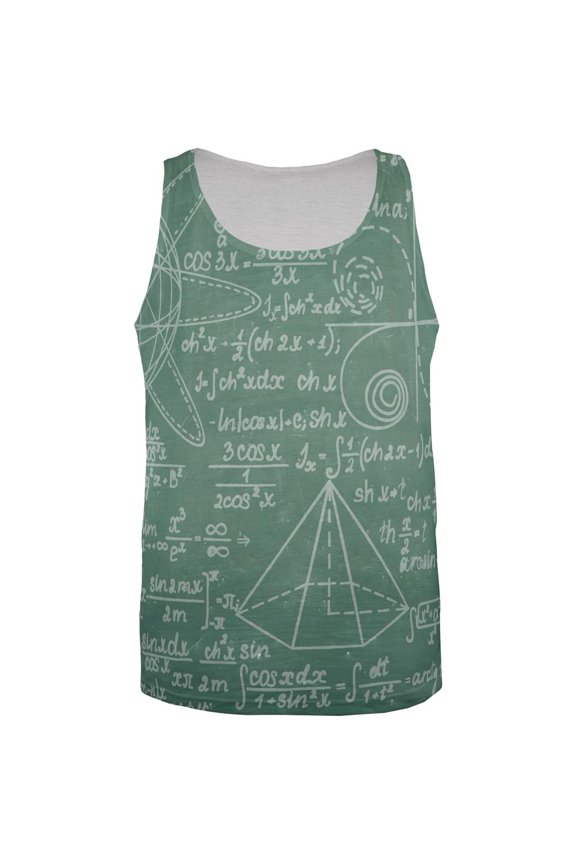 Math Geek Formulas Chalkboard All Over Mens Tank Top Multi LG