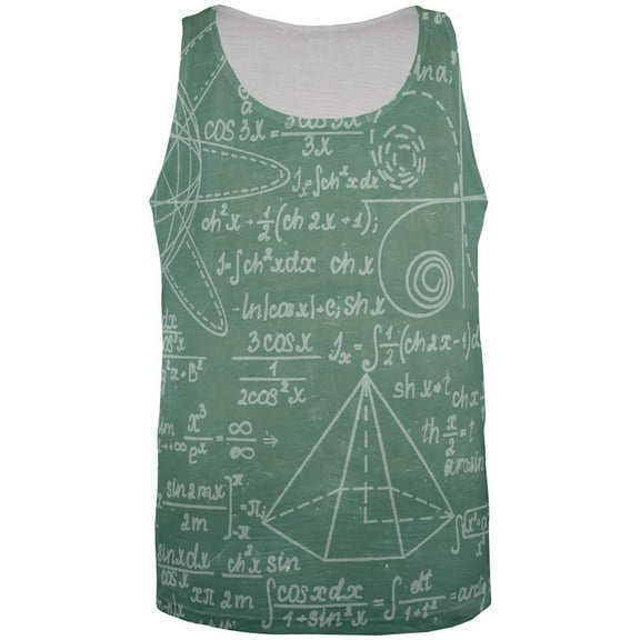 Math Geek Formulas Chalkboard All Over Mens Tank Top Multi SM