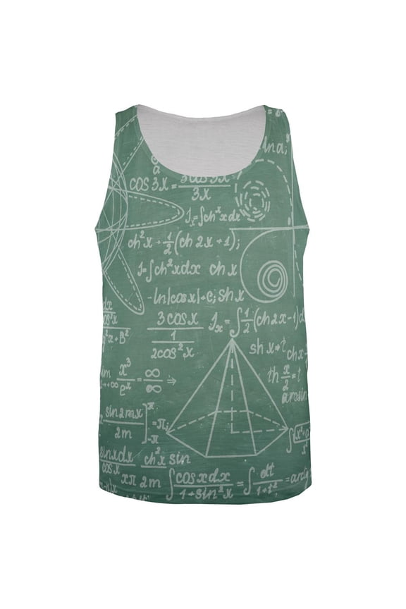 Math Geek Formulas Chalkboard All Over Mens Tank Top Multi X-LG