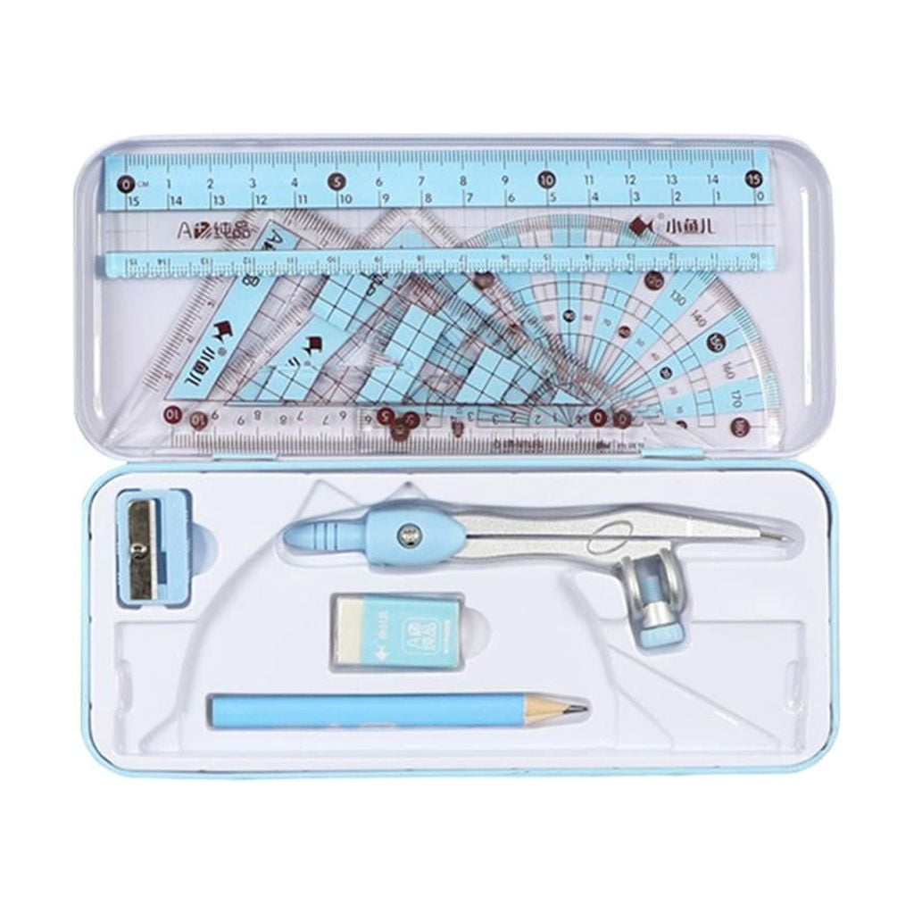 Math Geometry Protractor Ruler Eraser for Home Students blue - Walmart.com