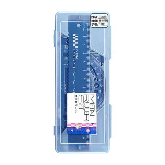 Math Geometry Tool Student Drawing Metal Drawing Ruler Include Square Straight Ruler Math Protractor and Storage Case