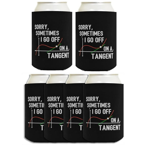 Math Gifts Sorry Sometimes I Go Off On A Tangent Punny Gifts 6-Pack Can Coolies Drink Coolers