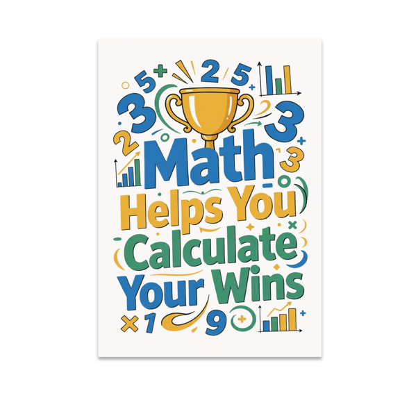 Math Helps You Calculate Your Wins - Math Enthusiast - 13x19 Poster Print