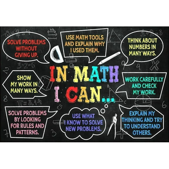 In Math I Can Teacher Posters For Classroom Math Posters For Middle and High School Education Mathematics Pediatric Poster Math Classroom Decorations For Teachers