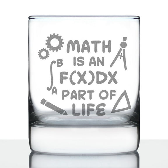 Bevvee Whiskey Rocks Glass 10.25 oz Math Integral Math Teacher Gifts Glassware & Drinkware