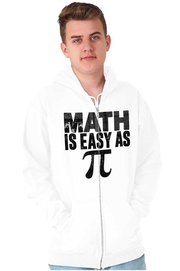 Math Is Easy As Funny Teacher Nerdy Unisex Fleece Graphic Zip Up Hoodie Brisco Brands 4X