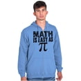 thumbnail image 1 of Math Is Easy As Funny Teacher Nerdy Zip Up Hoodie Men's Women's Brisco Brands 2X, 1 of 6