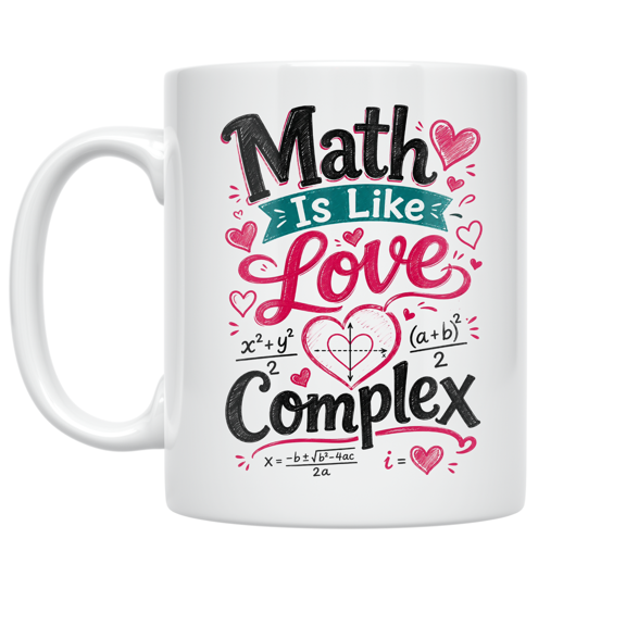Math Is Like Love Complex - Math Enthusiast - 11 oz Ceramic Coffee Mug