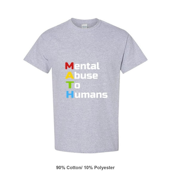 Math Is Mental Abuse To Humans A Funny Sarcastic Life Quote Unisex T-Shirt, up to size 5XL