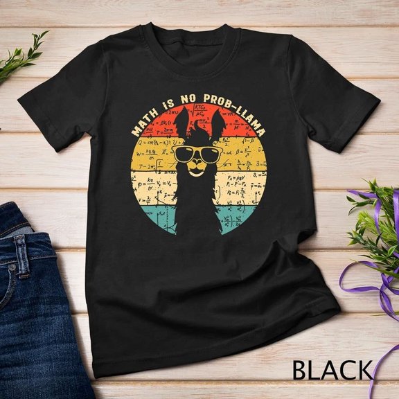 Math Is No Prob-Llama - Math Llama Teacher Graphic Plus Size T-Shirt Unisex S-5XL Hot Trending Shirt, Vintage Birthday Gift
