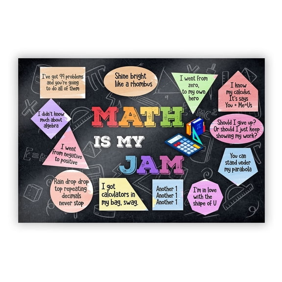 Math Is My Jam Poster Maths Class Posters Mathematics Pediatric Poster Math Classroom For For Middle School And High School Maths Teacher Supplies School Counselor Décor